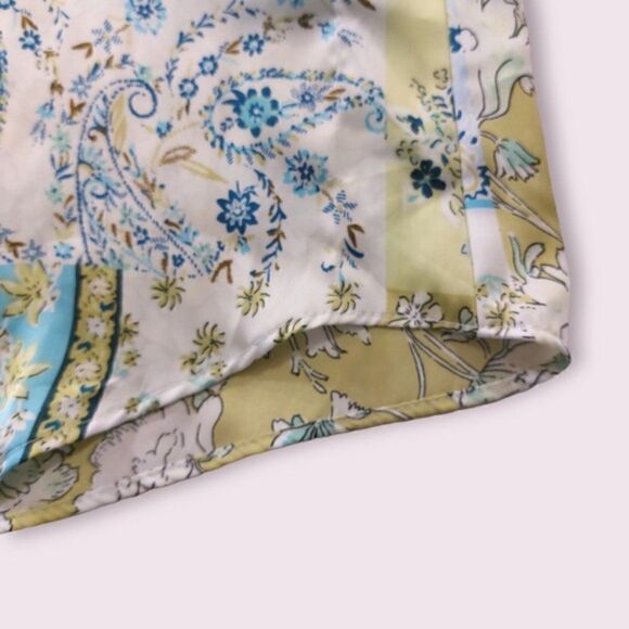 Zara Satin Patchwork Paisley Button Shirt - Picture 6 of 9